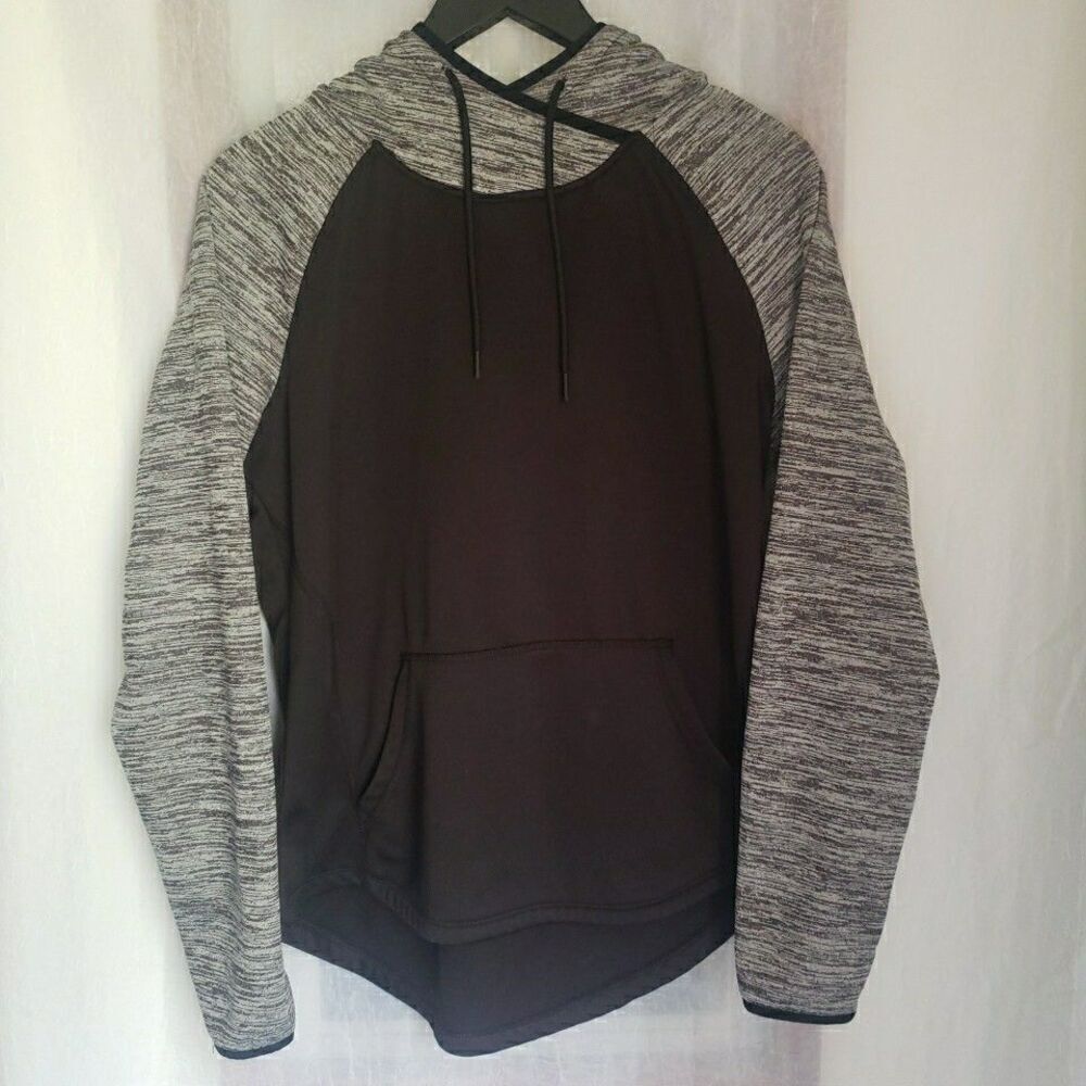Athletic Works Women's Size L Pullover Hoodie Sweatshirt Long Sleeve Black Gray